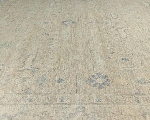 9x12 Zeigler Beige Afghan Hand Knotted Wool Area Rug